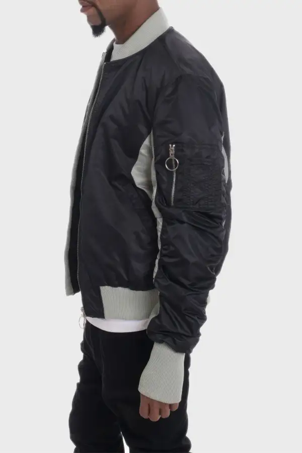 Contrast Panel Bomber Jacket