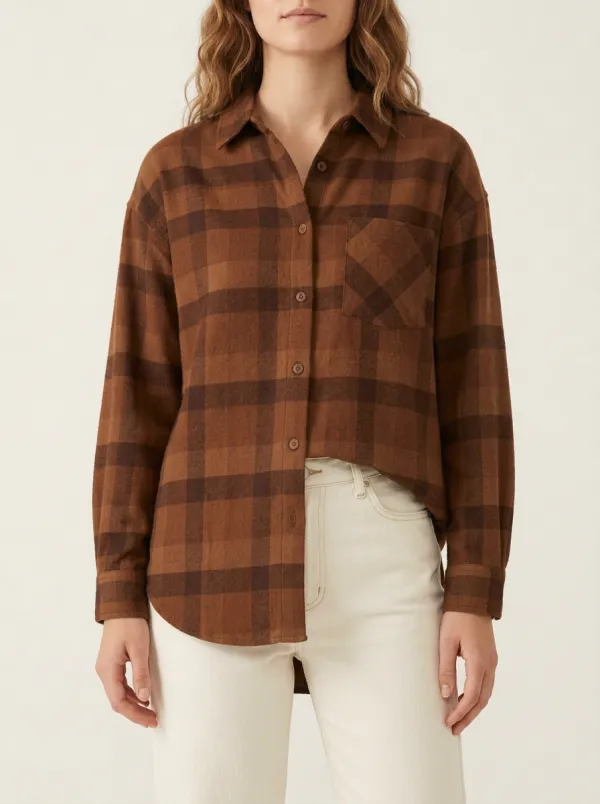 Printed Plaid Plaid Long-Sleeve Shirt