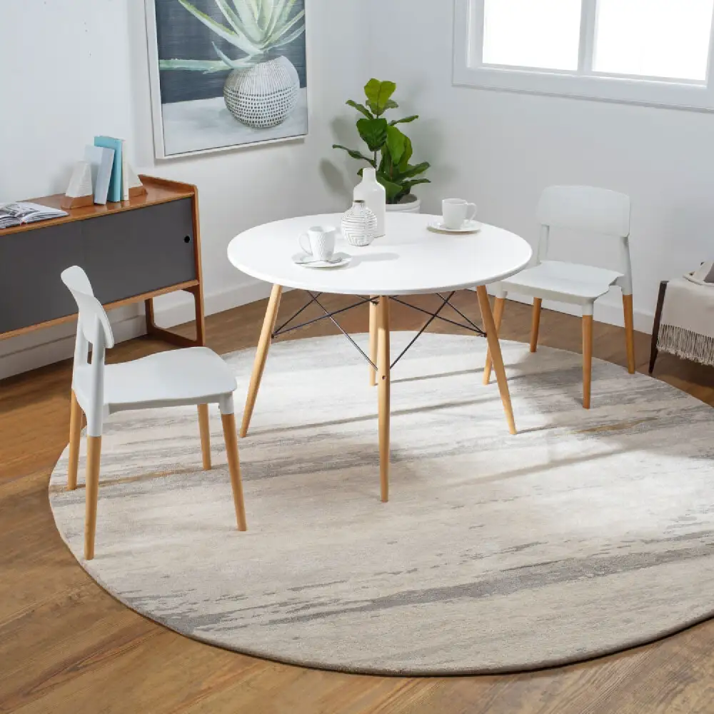 Viscose Wool Blend Round Carpet