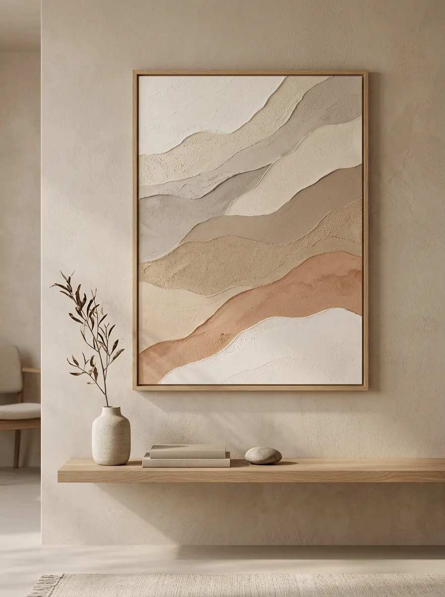 Minimalist Neutral Abstract Texture Printed Wall Art