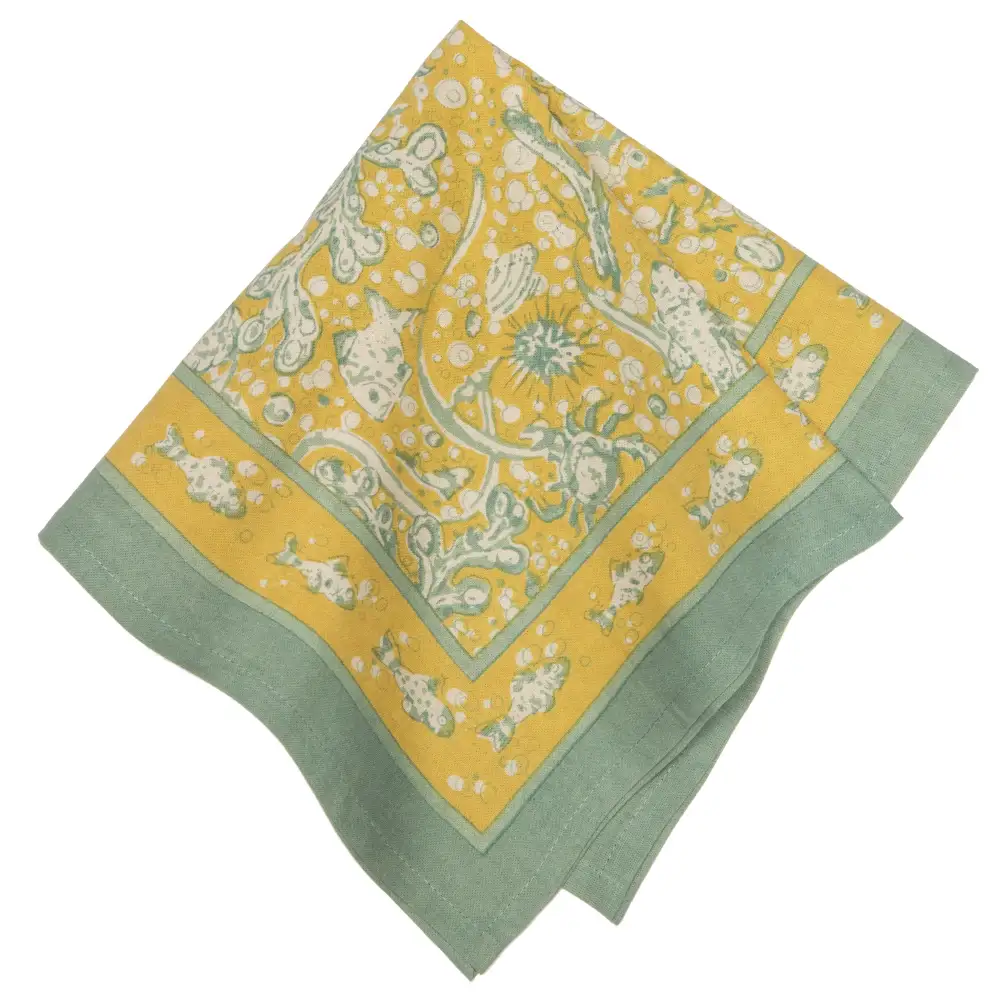 Softened Seascape Motif Napkin Set