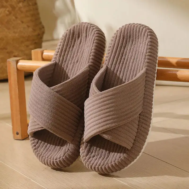 Warm Touch Open Toe Slip On Slippers
