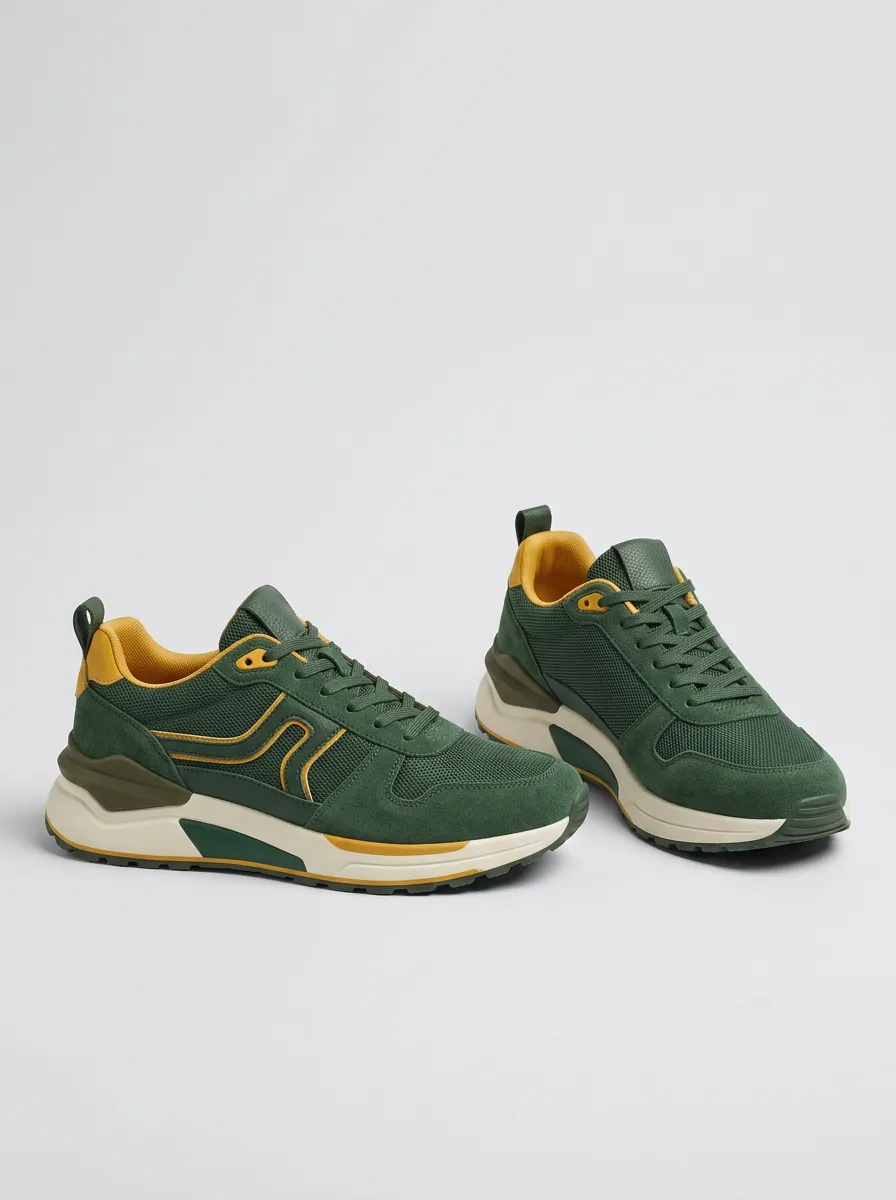 Unisex Casual Sports Suede Mesh Print Sneakers