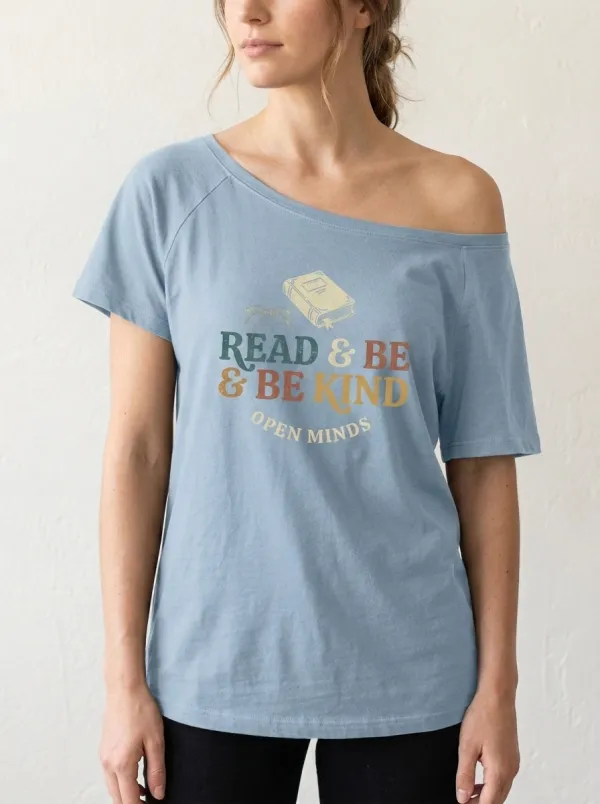 Women's Book Lover Read Be Kind Glasses Printed T-shirt