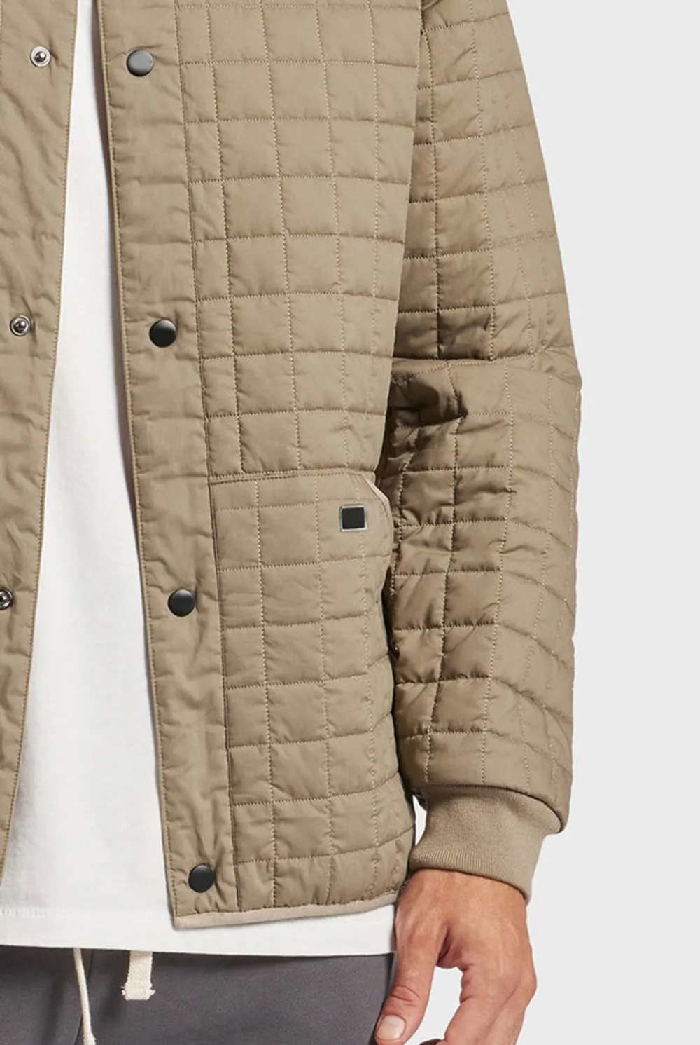 Diamond Quilted Stand Collar Casual Jacket