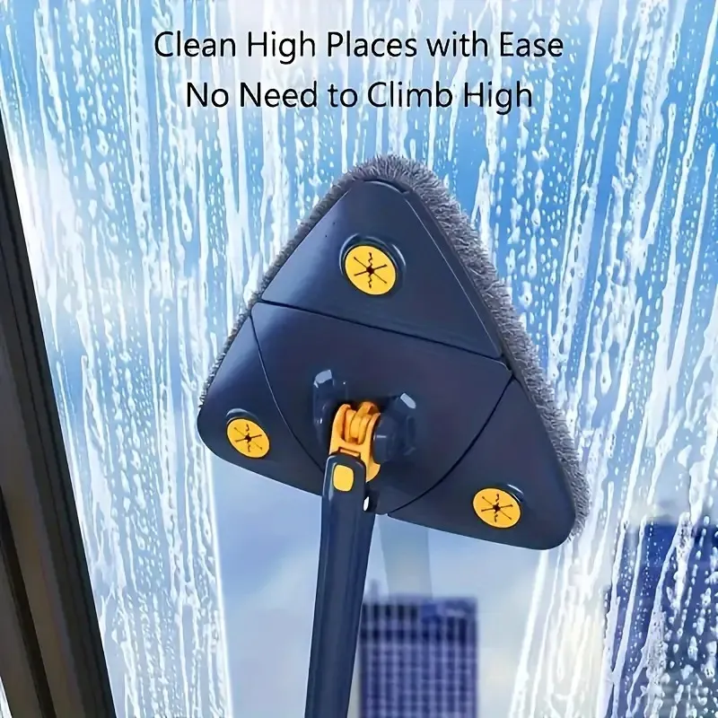 60° Rotating Triangular Cleaning Long-Handled Hand-Wash Mop