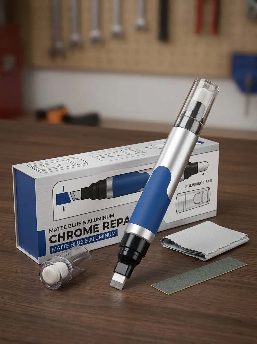 Matte Blue Aluminum Chrome Repair Pen