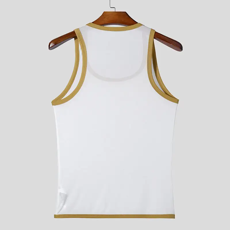 Men's Ringer Top Fine Cotton Elastane With Contrasting Piping And Slim-Fit