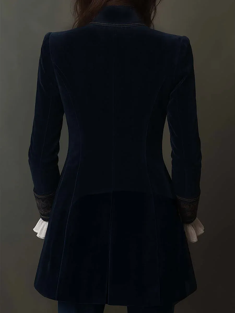 Embroidered Polyester Velvet Jacket