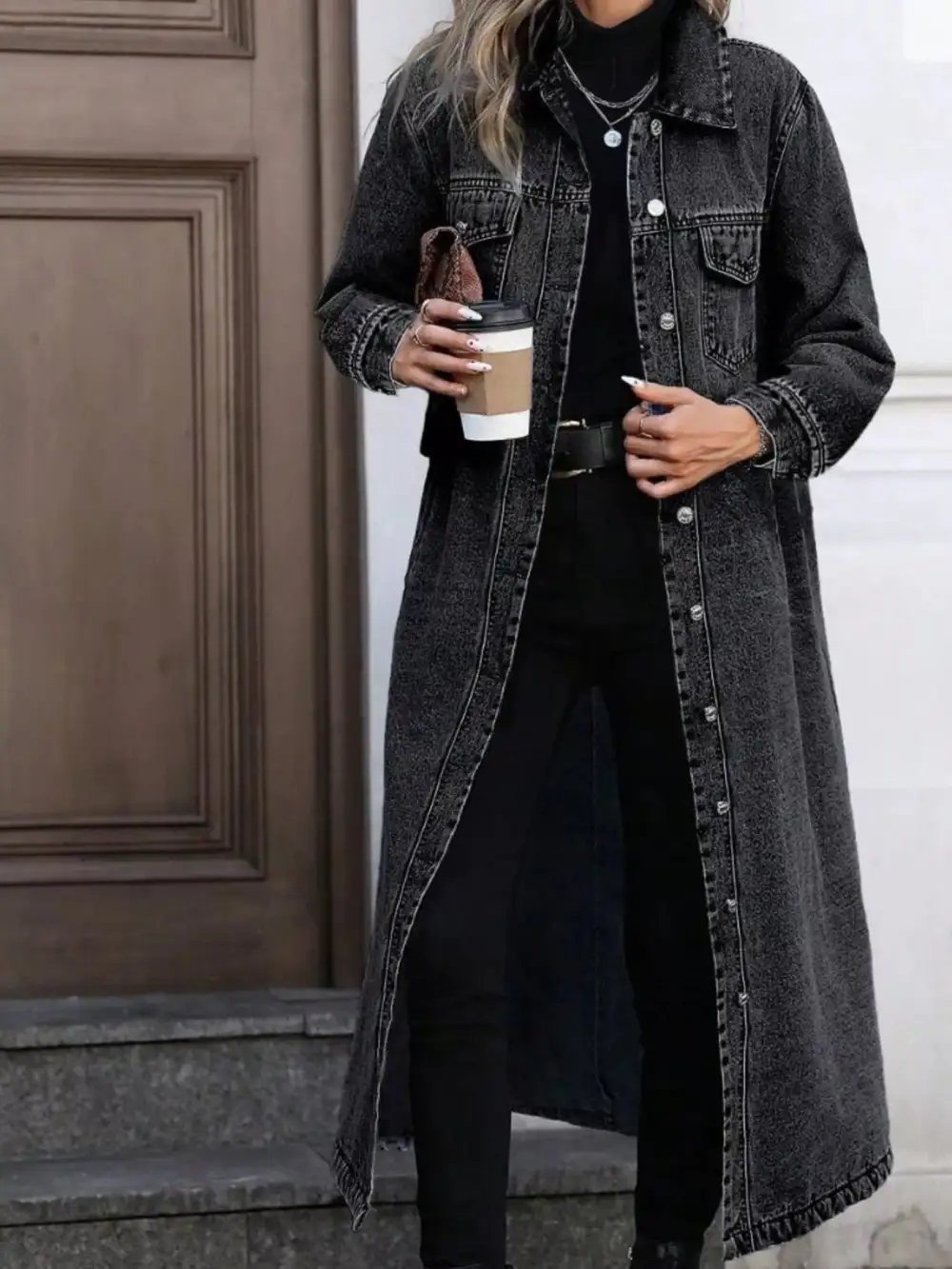 Longline Button-front Jacket