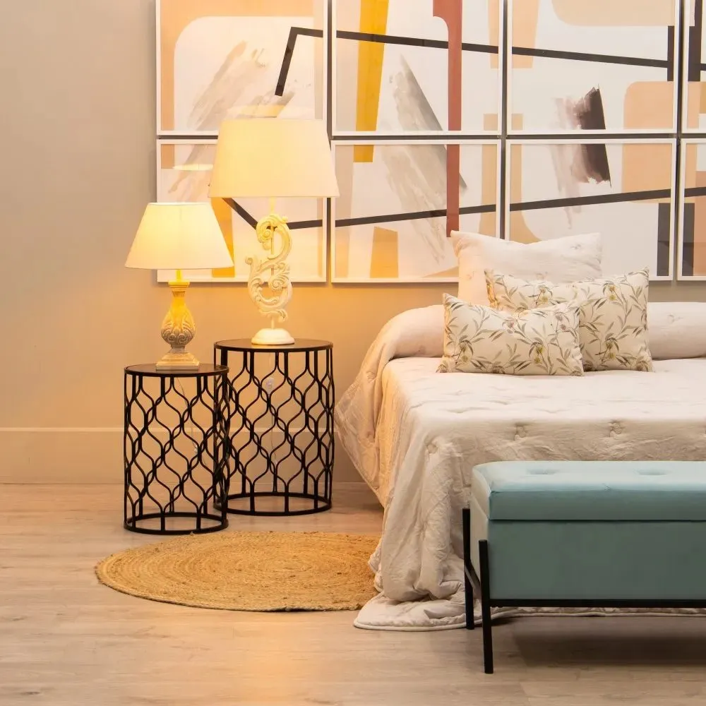 Linen Shade Resin Table Lamp