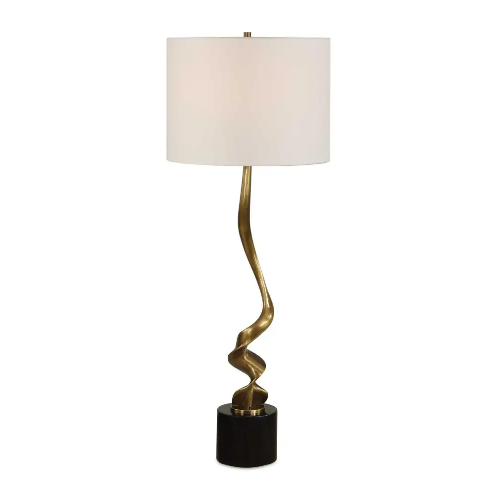 Twisted Brass Cordless Buffet Lamp