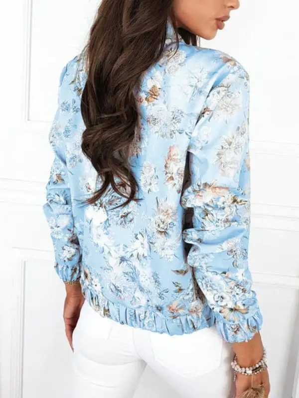 Open-Front Zip-Front Long-Sleeve Pocketed Knit Jacket