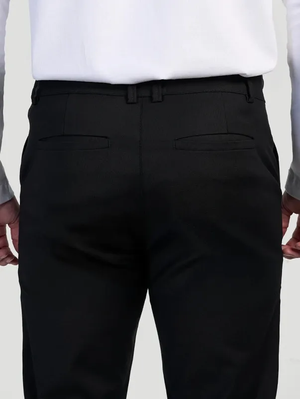 Black Stretch Pants Clean Cut