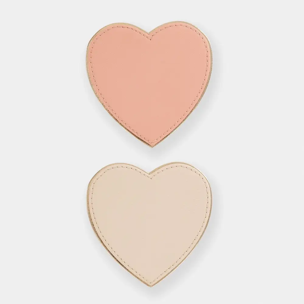 Pink Shaped Leather Coaster Set