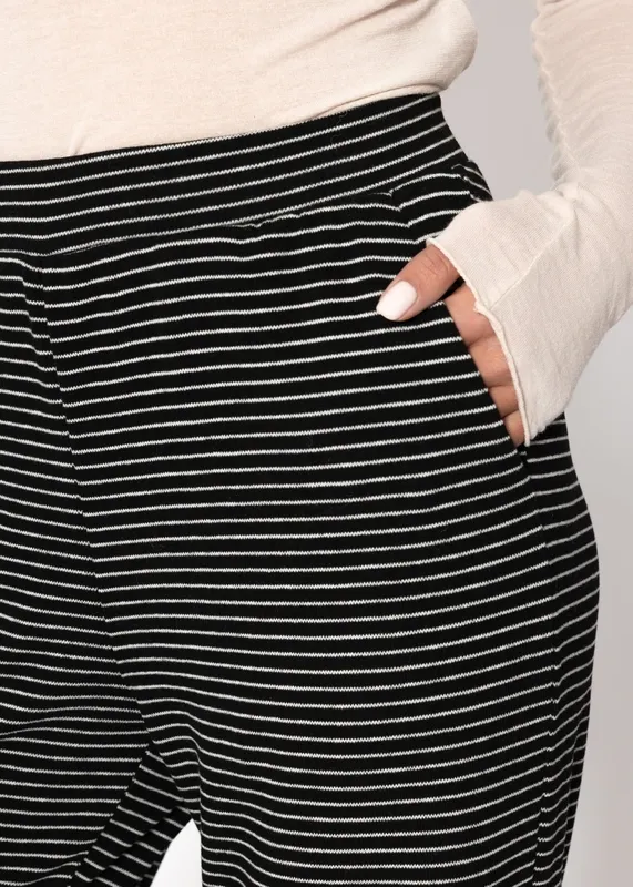 Black Striped Everyday Pants
