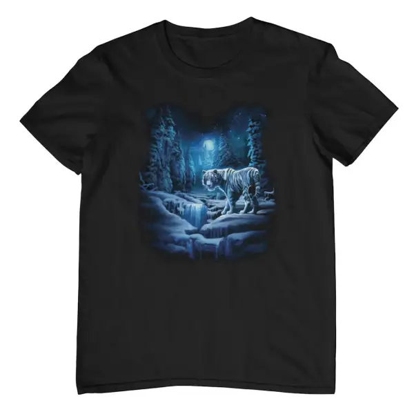 White Tiger Graphic Cotton T-Shirt
