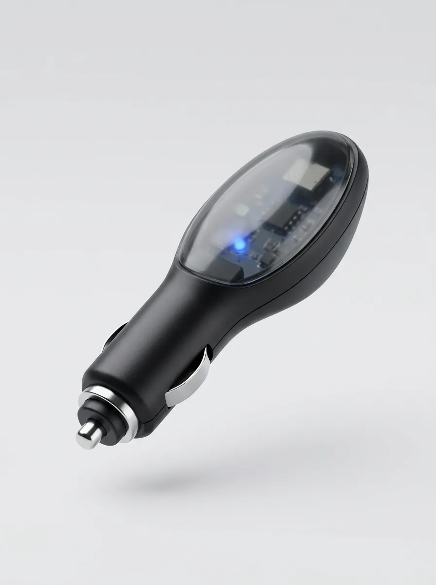 Transparent Shell LED Detail Blue Accent Automotive Fuel Saver Adapter