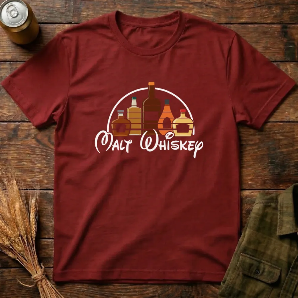 Malt Whiskey Graphic Cotton T-Shirt