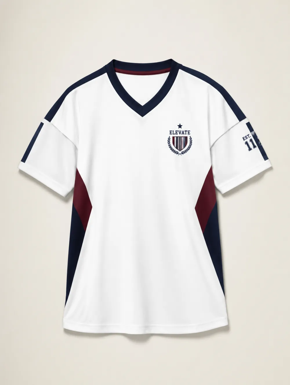 Unisex Elevate Sports Club Crest Printed V-Neck Jersey