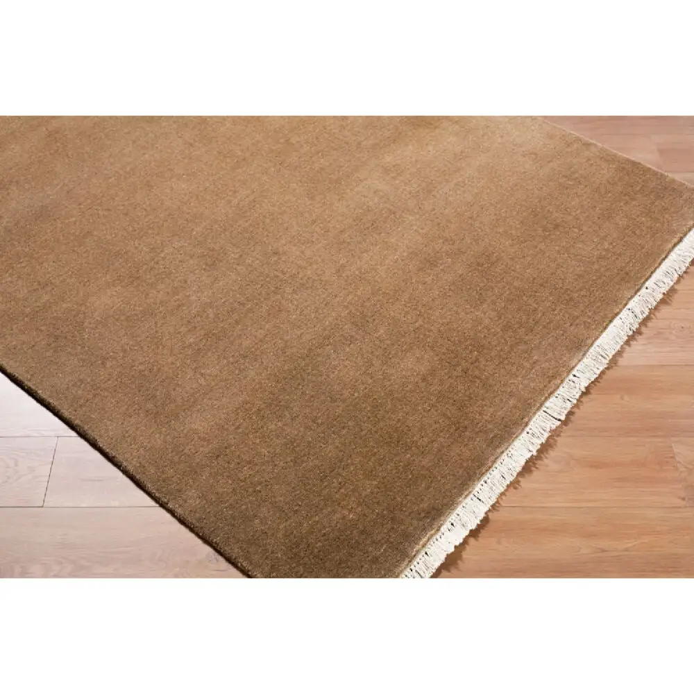 Hand-Loomed Wool Fringe Square Carpet