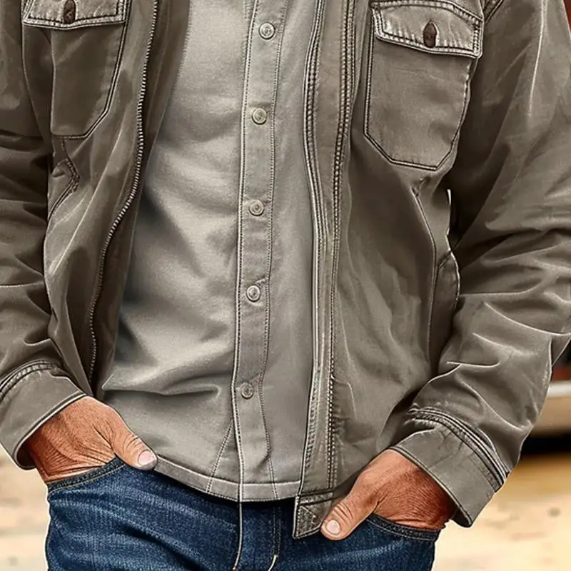 Streamlined Zip Canvas Jacket