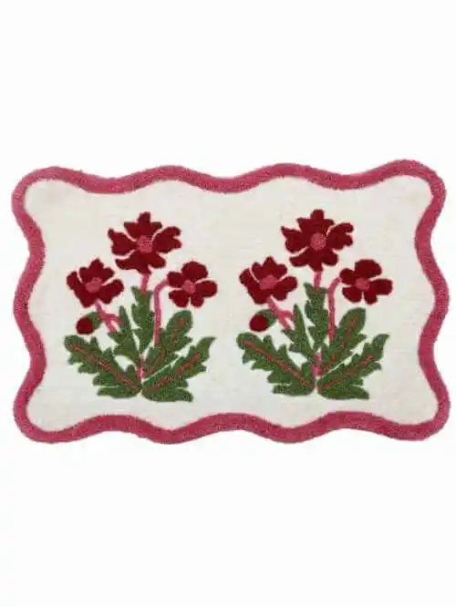 Tufted Floral PET Bathroom Mat