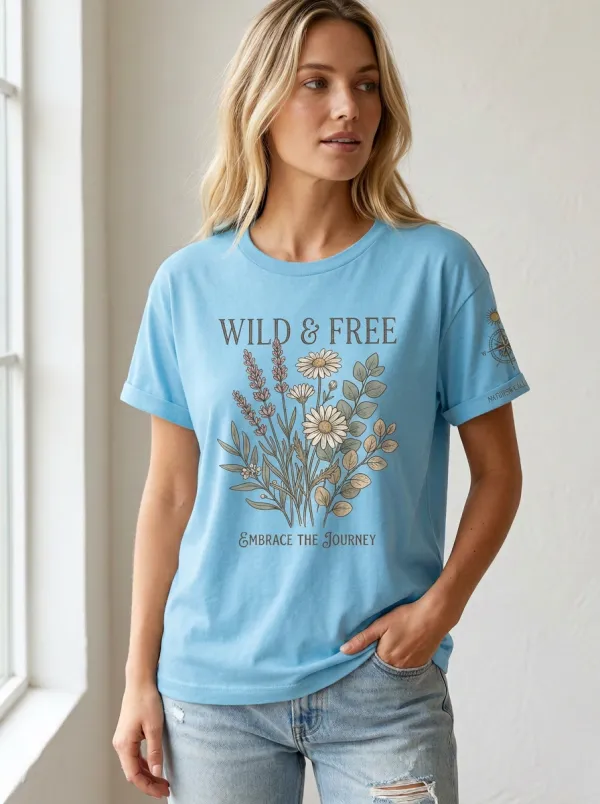 Wild And Free Nature Lover Daisy Flower T-Shirt
