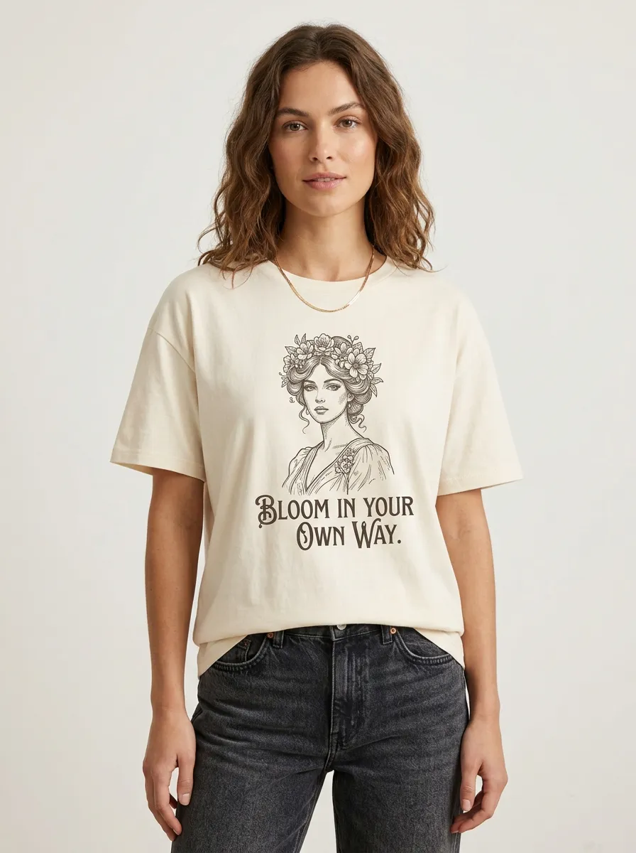 Floral Girl Bloom In Your Own Way T-Shirt