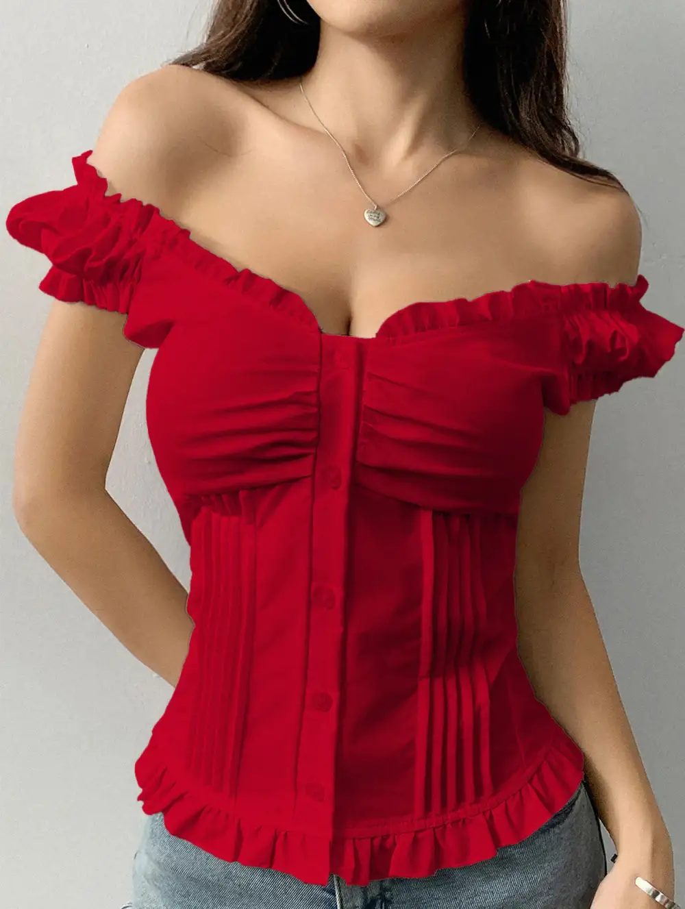 Short Sleeve Ruffled Vest