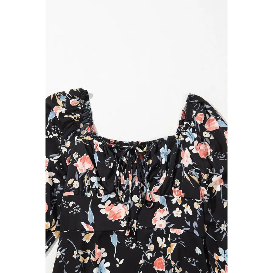 Flounce Sleeve Midi Dress