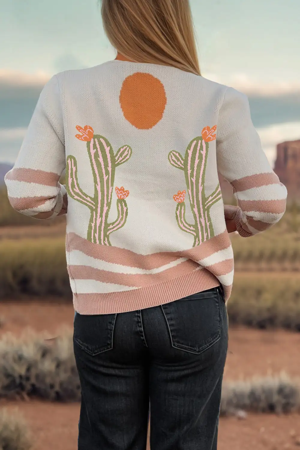 Desert Cactus Button Front Cardigan