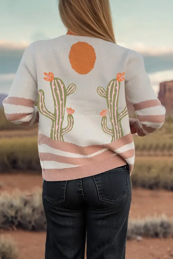 Desert Cactus Button Front Cardigan