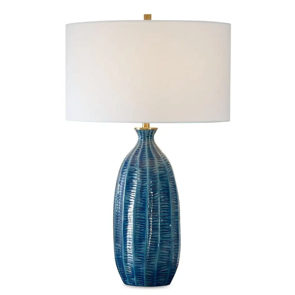Organic-Fluted Ceramic Table Lamp