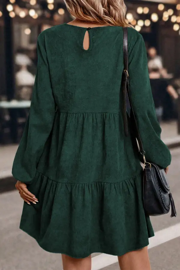 Tiered Tie Detail Mini Dress