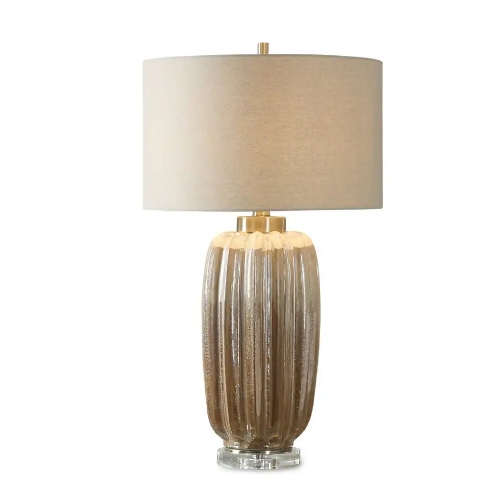Fluted Pearlescent Ceramic Table Lamp