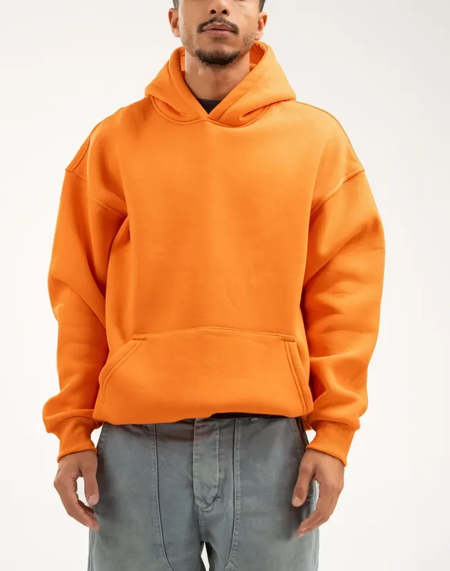 Orange Oversized Hooded Sweatshirt