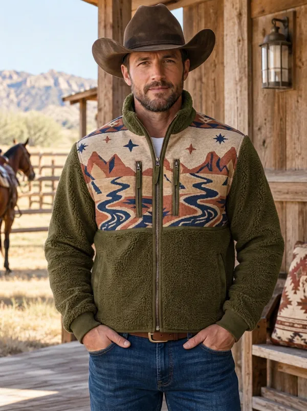 Ranch House Mountain Western Classic Men's Western Fleece Jacket
