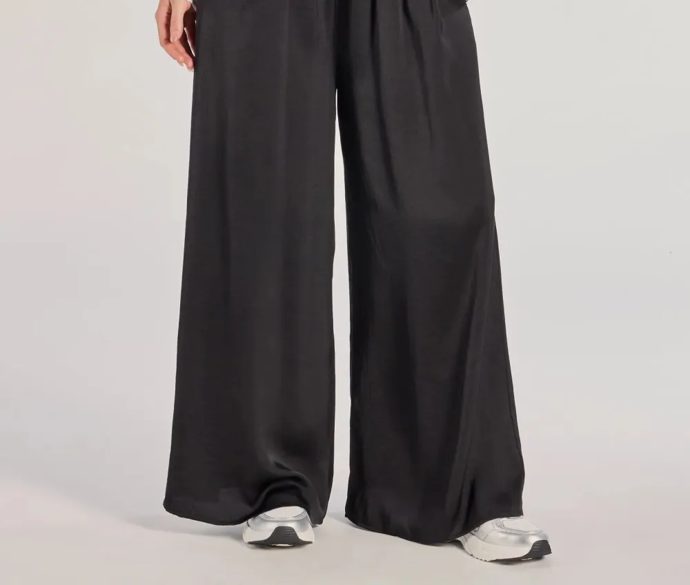 Satin Wide-Leg Pants