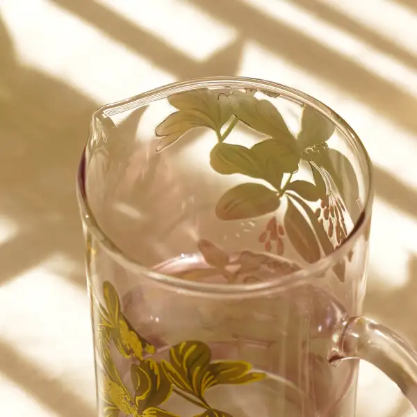 Floral Glass Serving Jug