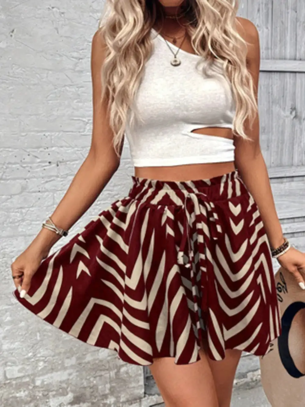 High-Waist Drawstring Shorts