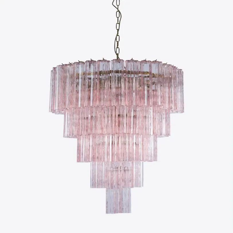 Fluted Glass Tiered Chandelier