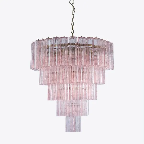 Fluted Glass Tiered Chandelier