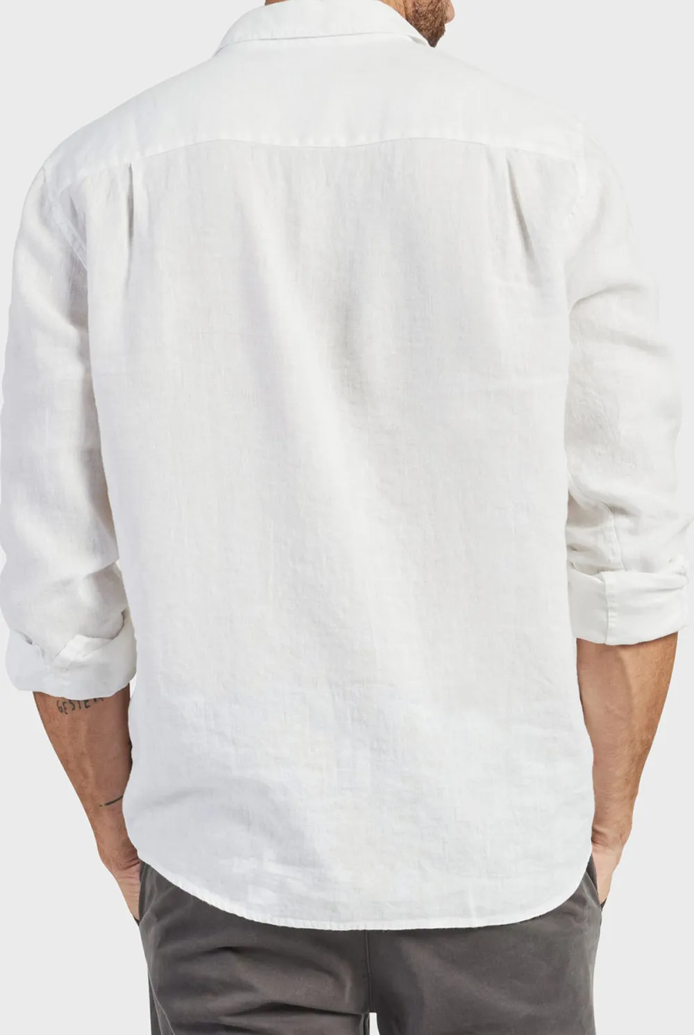 Micro Print Linen Blend Casual Button Up Shirt