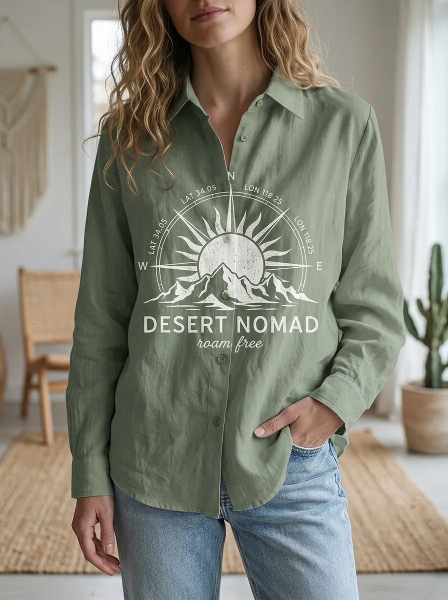 Desert Nomad Adventure Casual Shirt