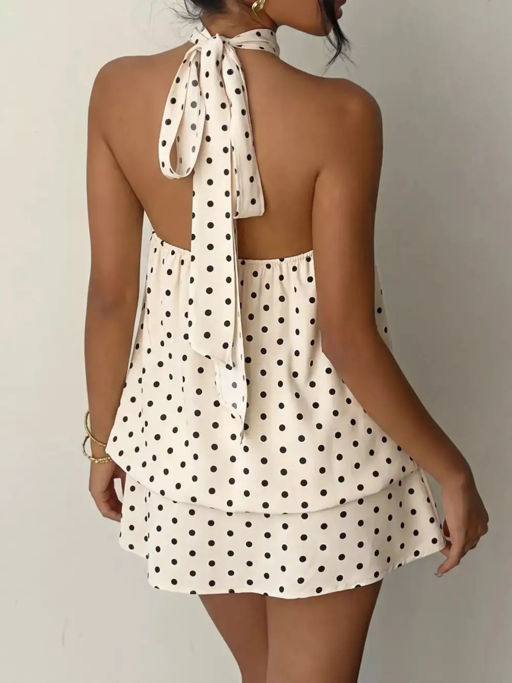 Halter Polka-Dot Mini Dress
