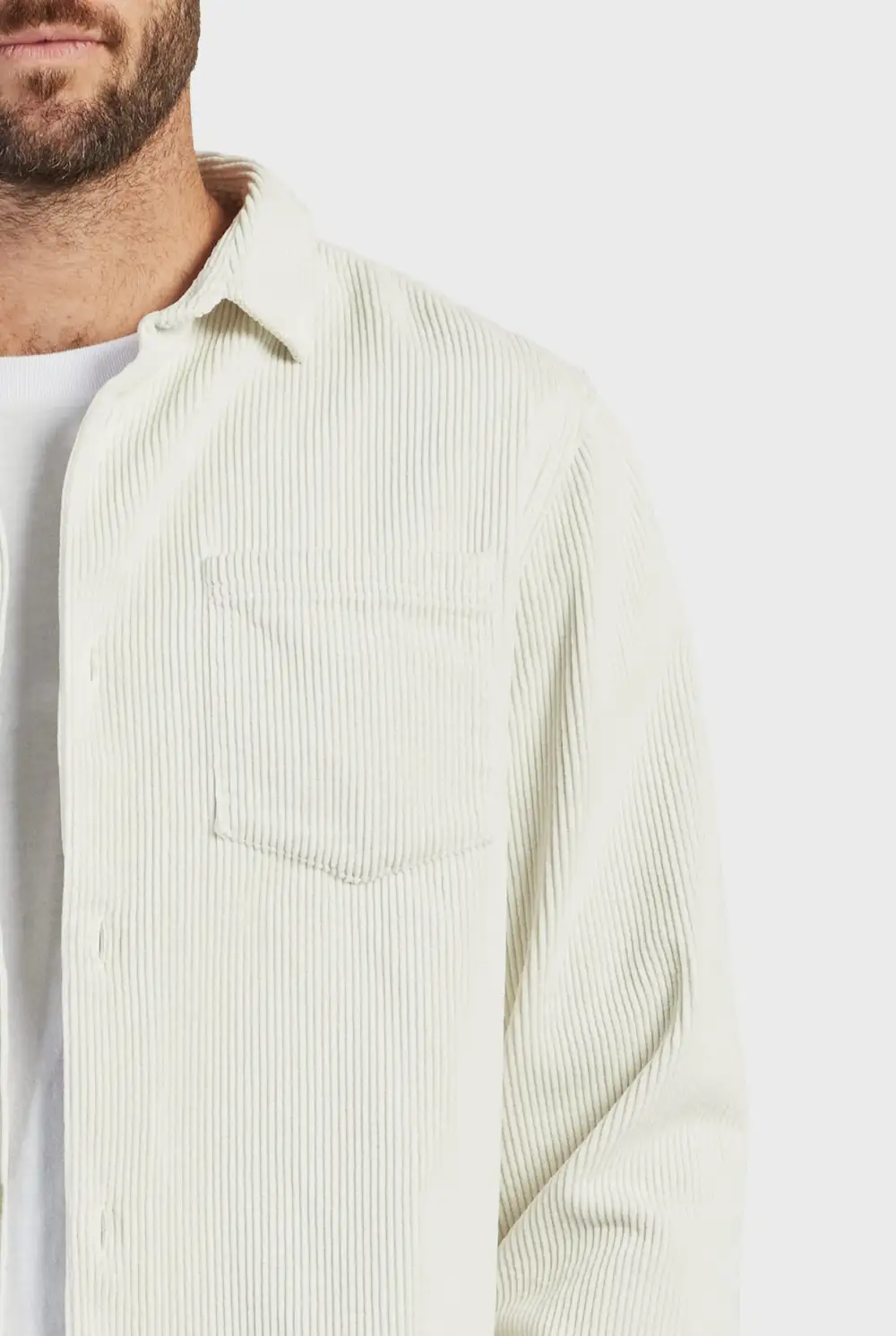 Textured Corduroy Casual Overshirt