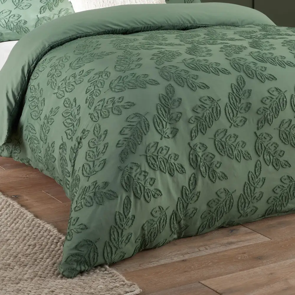 Tufted Leaf Duvet Cover Set