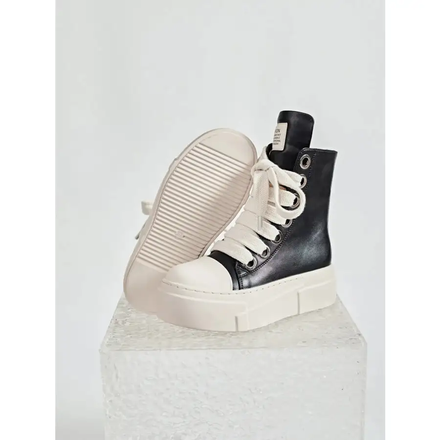 Platform Lace Up Contrast Sneakers