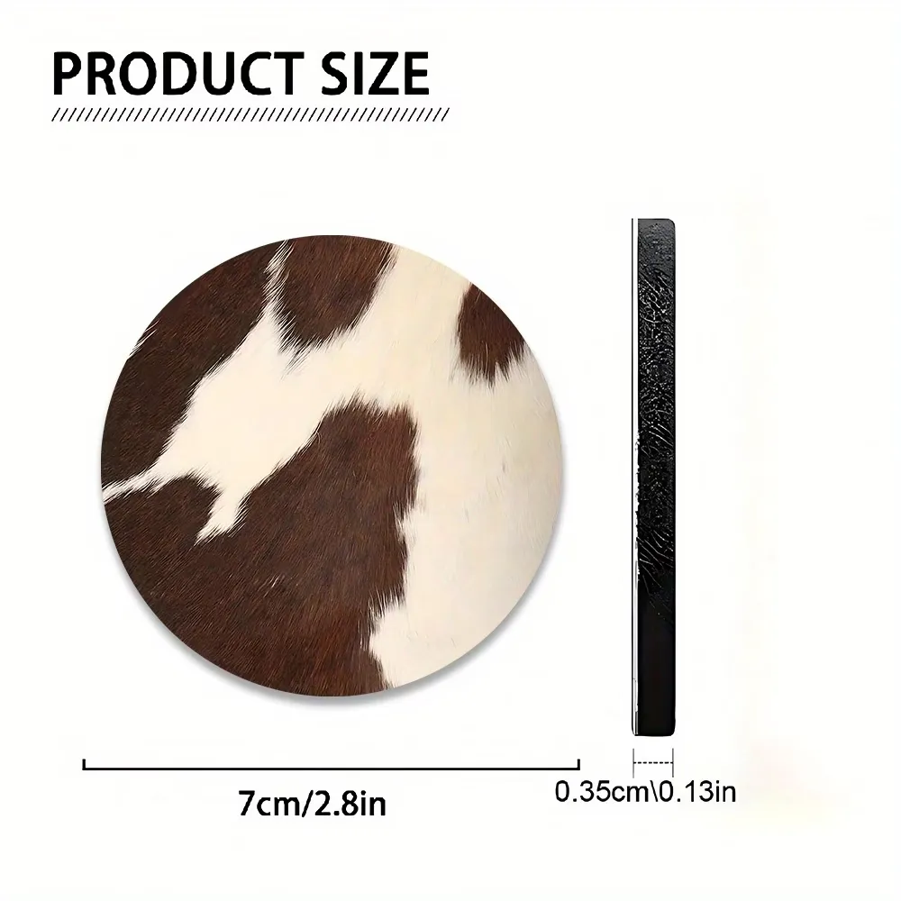 2-Pack Cow Print Car Coasters